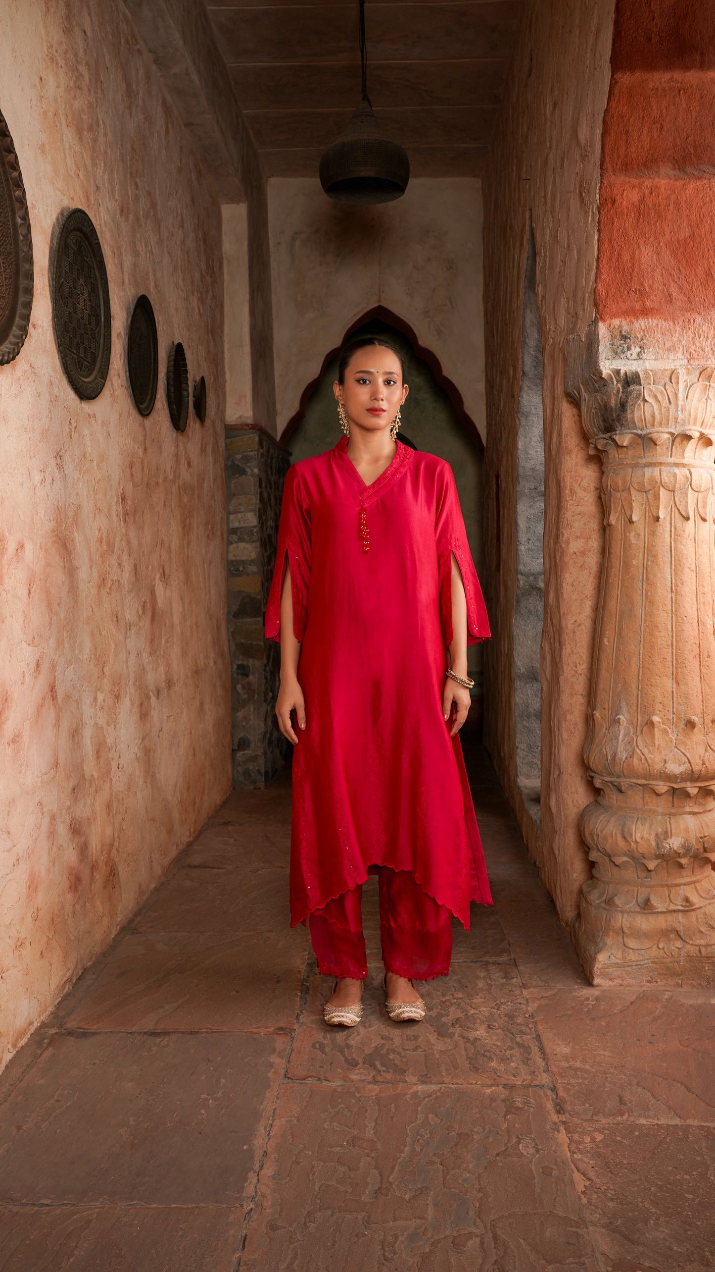 Raspberry Kurta Set