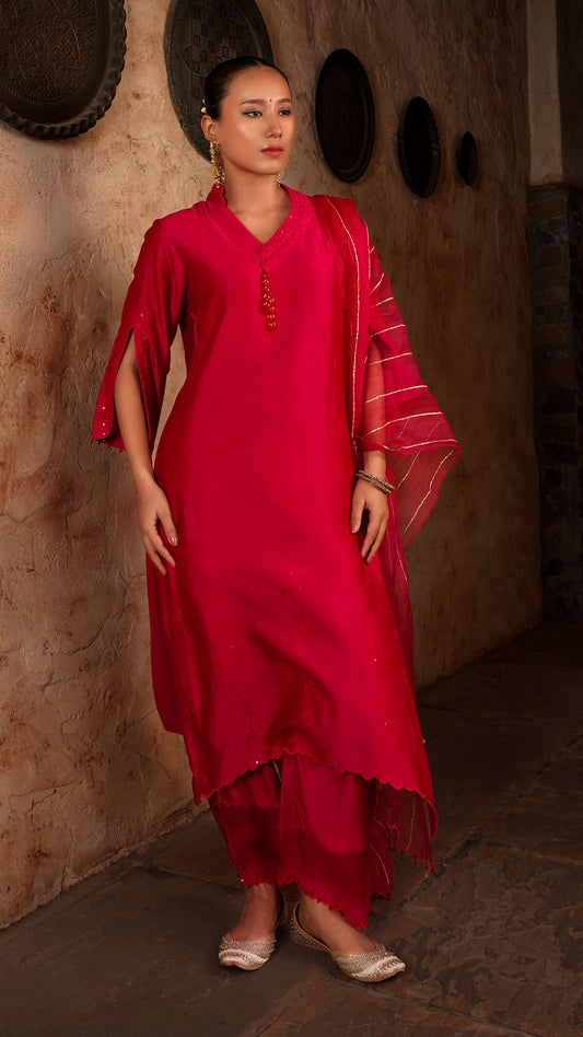 Raspberry Kurta Set