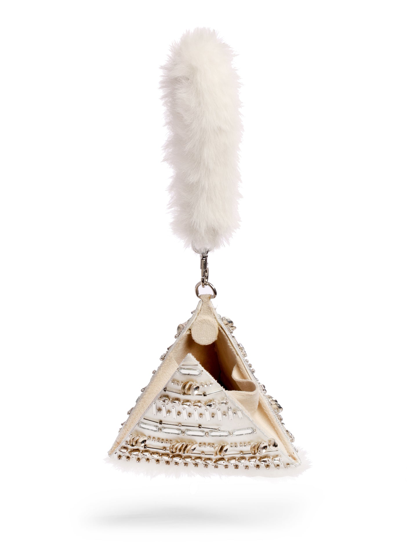 Ivory Frost Fur Potli