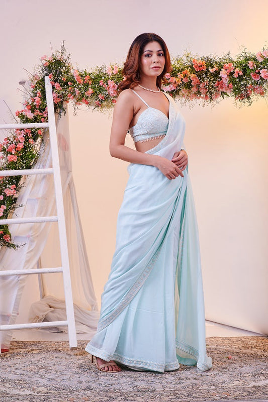 Rose Bangalore Silk Saree with Embossed Floral Motifs