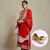 Kanak Jutti - Festive Season Special with Gold Base - Mirror Embroidery - and Crystals