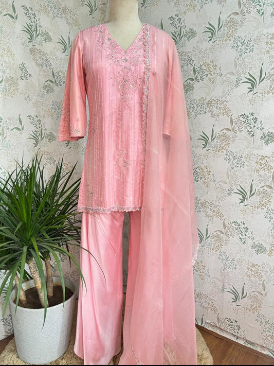Pink illusion suit
