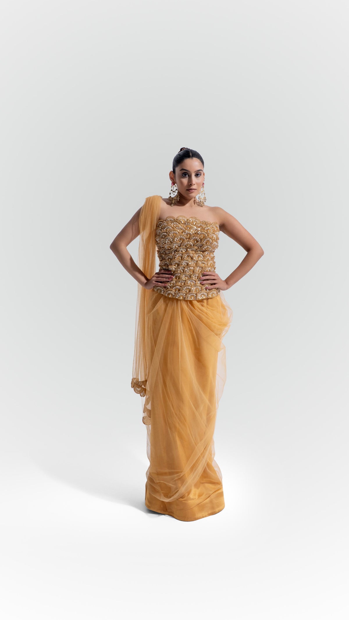 Golden Koi saree