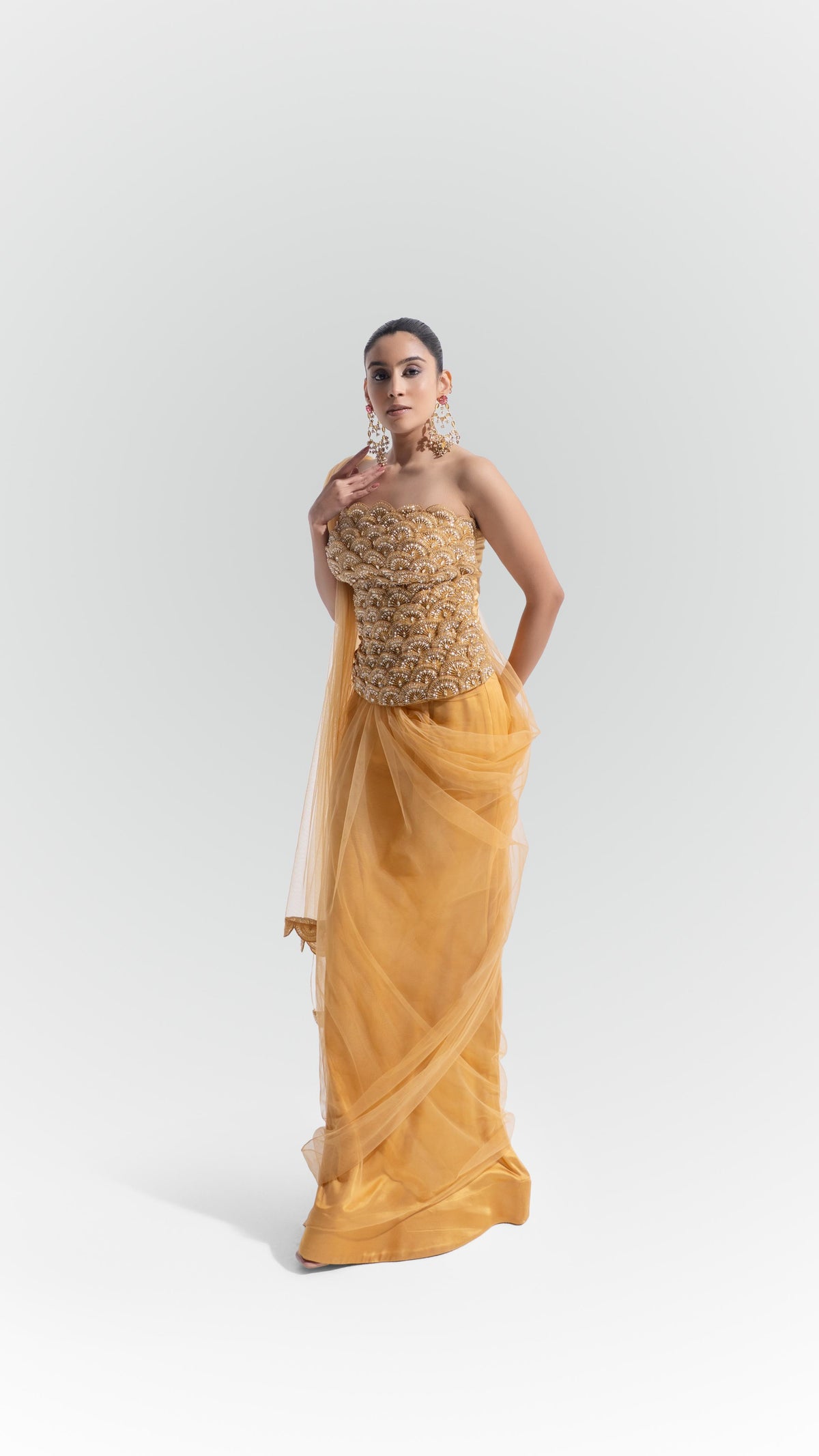 Golden Koi saree