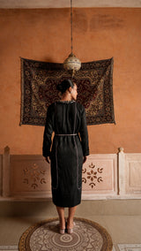 Tropical long black jacket