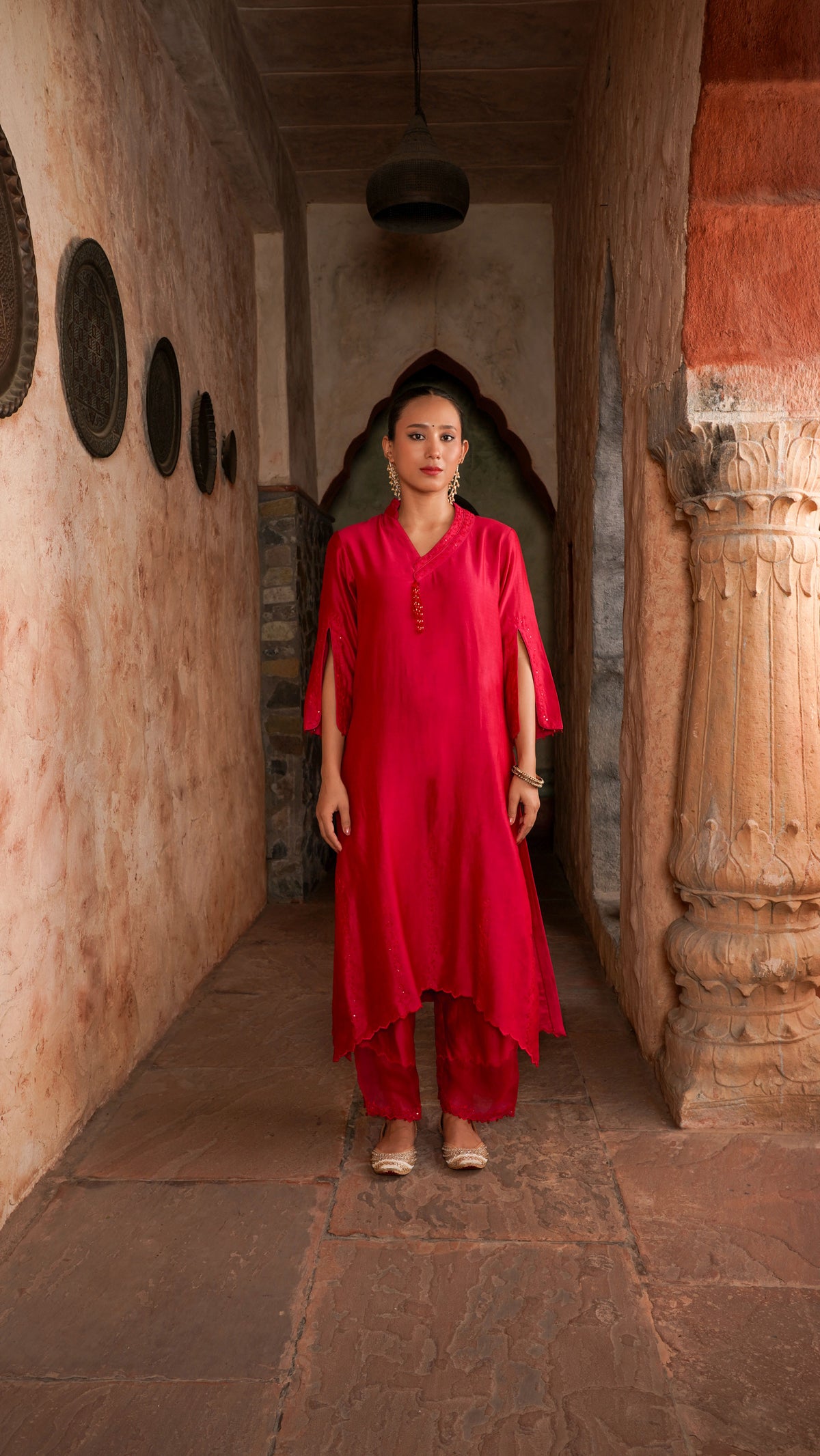 Raspberry Kurta Set