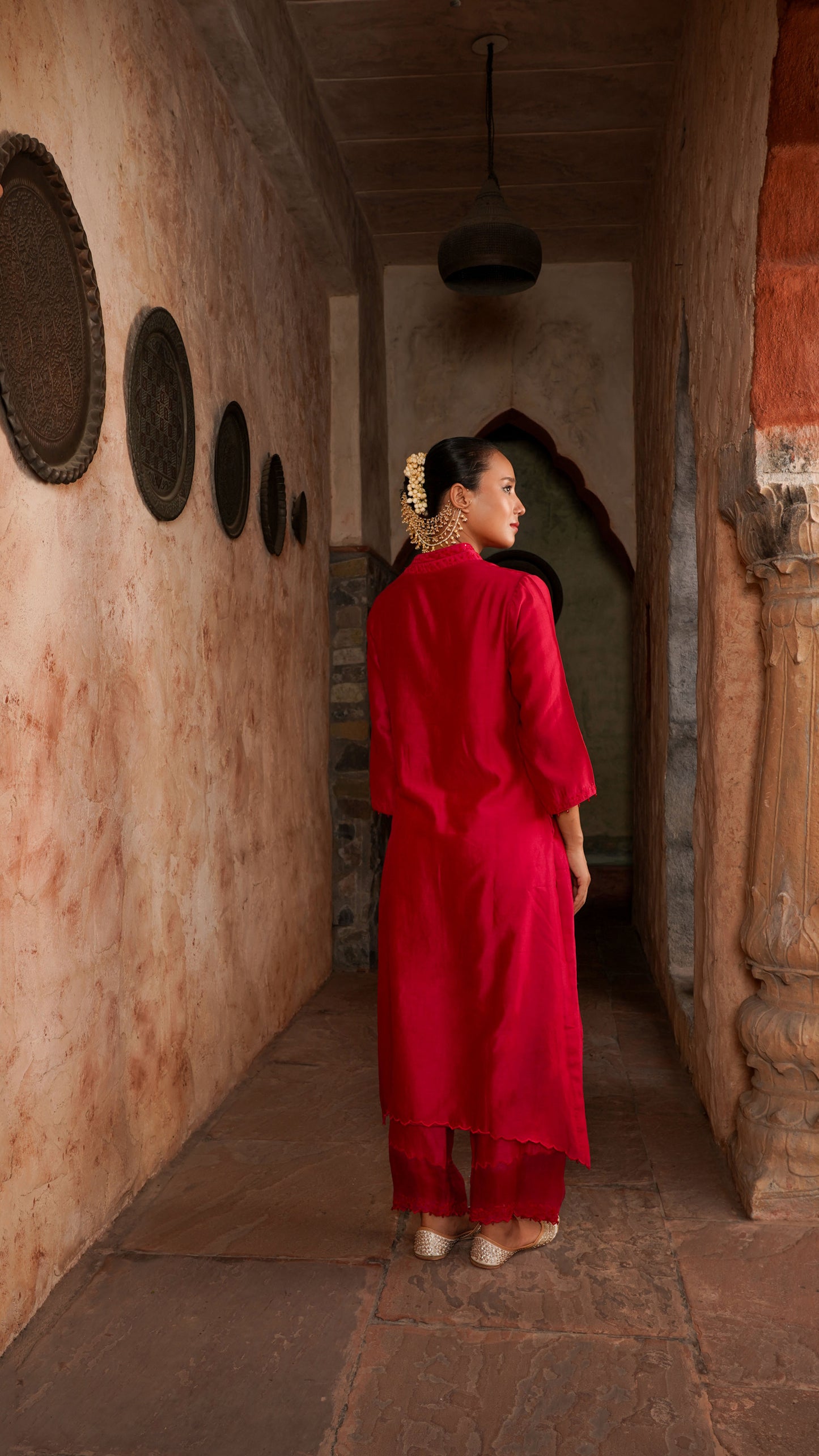 Raspberry Kurta Set