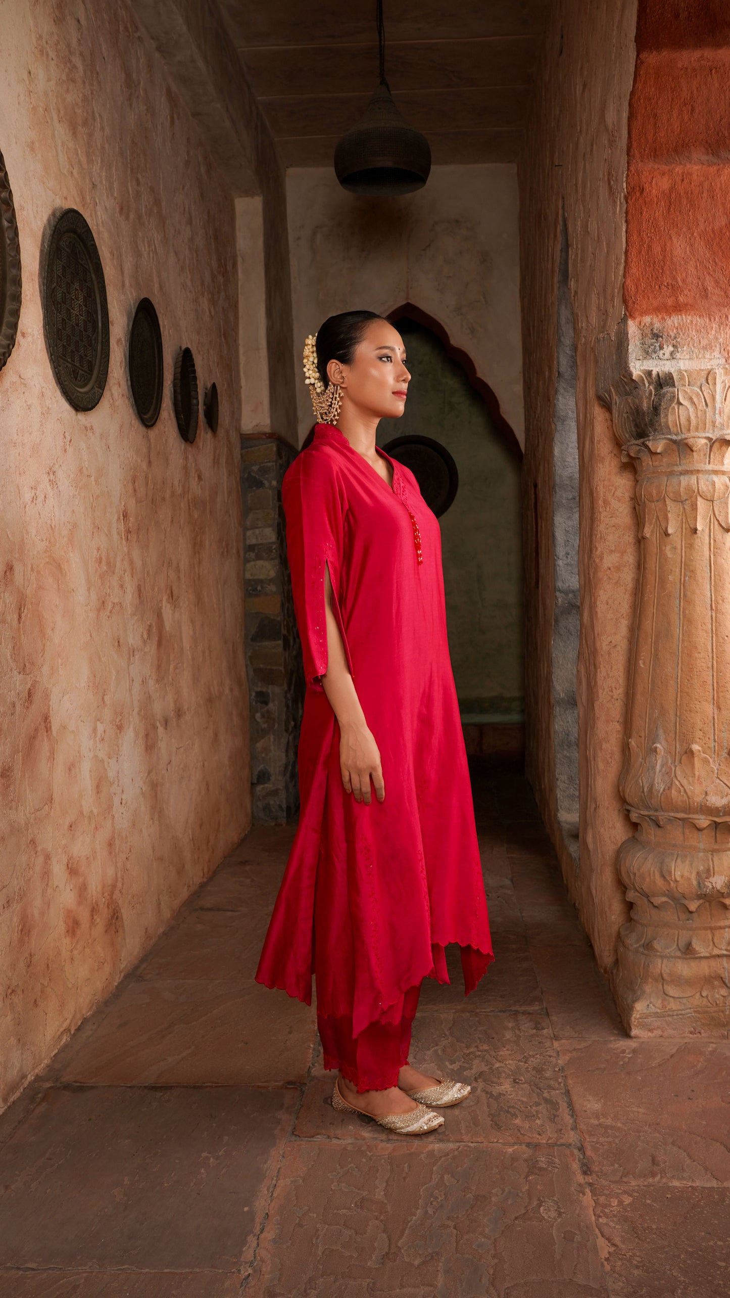 Raspberry Kurta Set