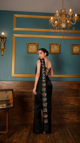 Black Drape Saree