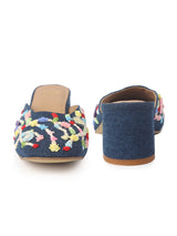 Stitch Walk – Denim Multicolor Mules
