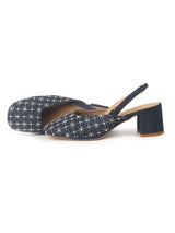 Embo Denim – Silver Embellished Mules