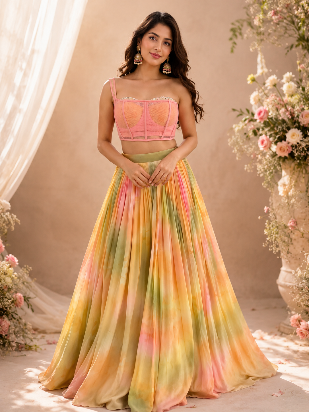 Hand Painted Haldi Lehenga