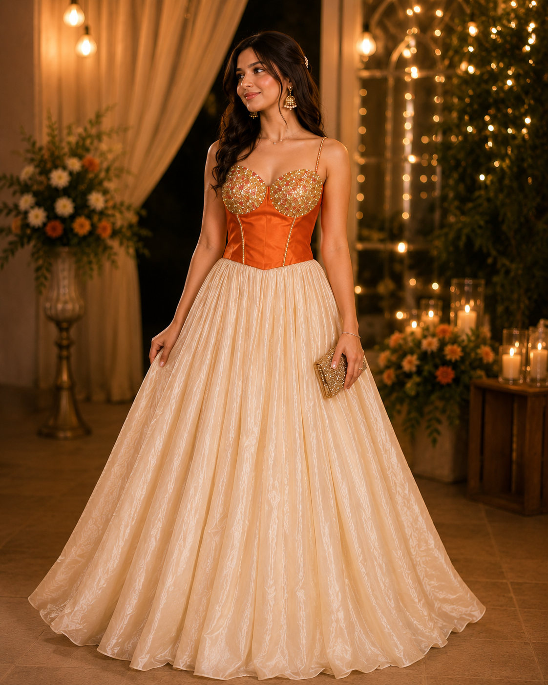 Orange Lehenga Set