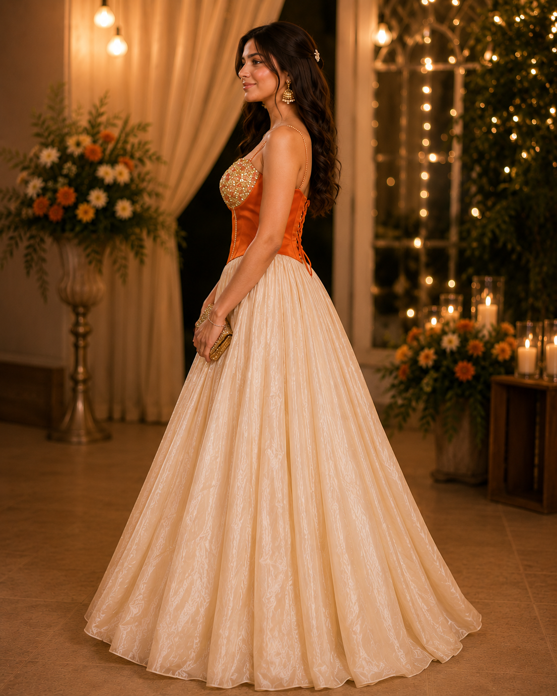 Orange Lehenga Set