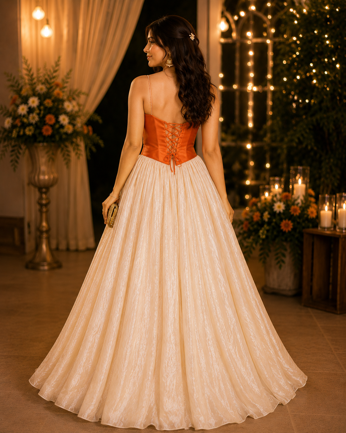 Orange Lehenga Set
