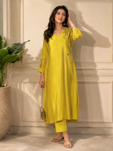 Golden Embroidery Kurta Set