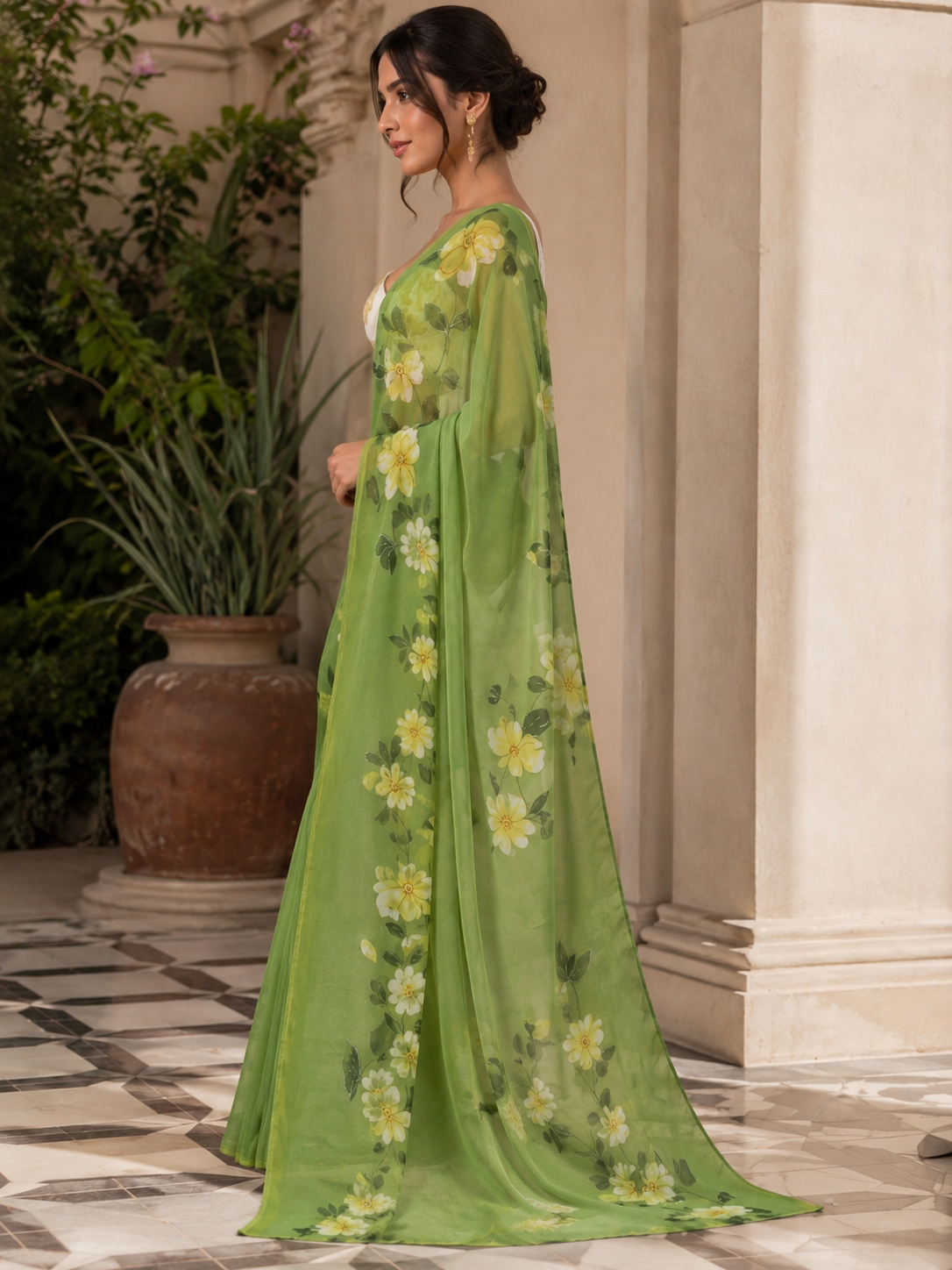 Apple Green Hand Painted