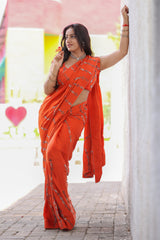 Vermillion saree