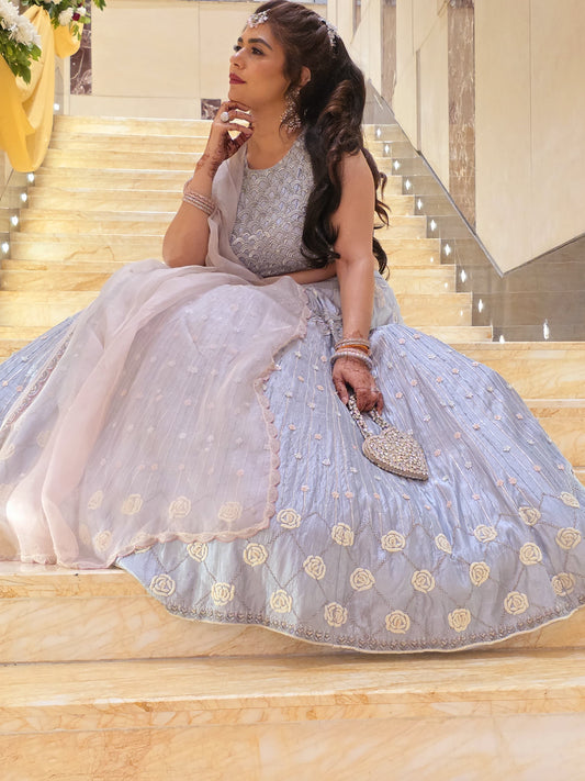 Ice Blue Lehenga