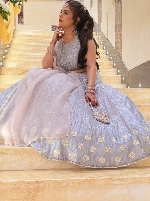 Ice Blue Lehenga