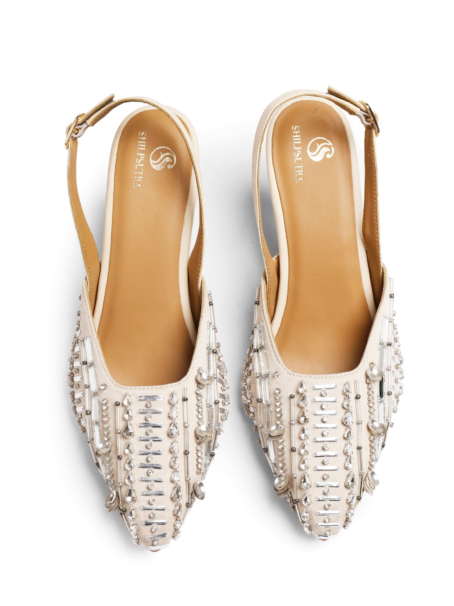 Crystal Mirror peep toe