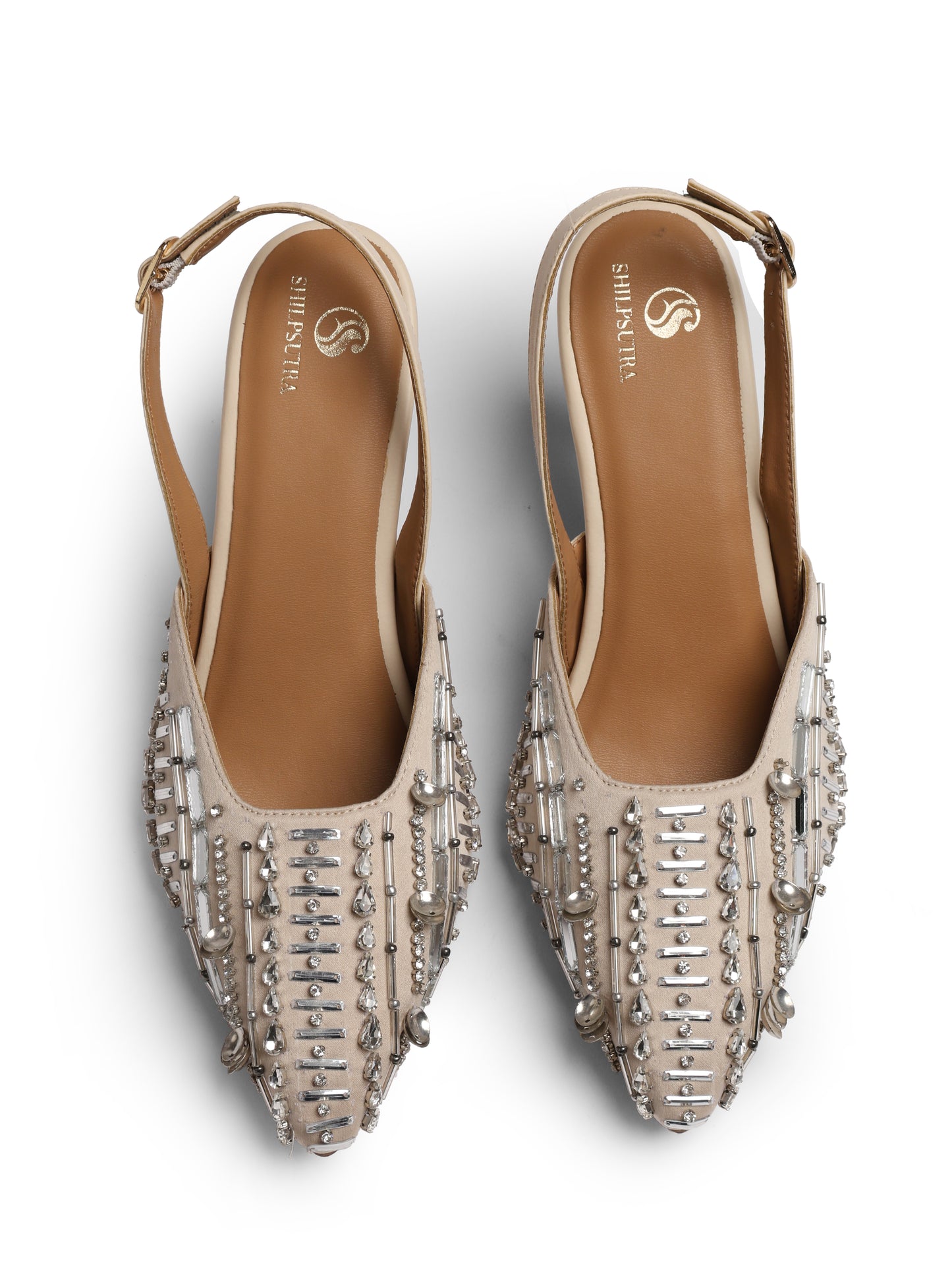Crystal Mirror peep toe