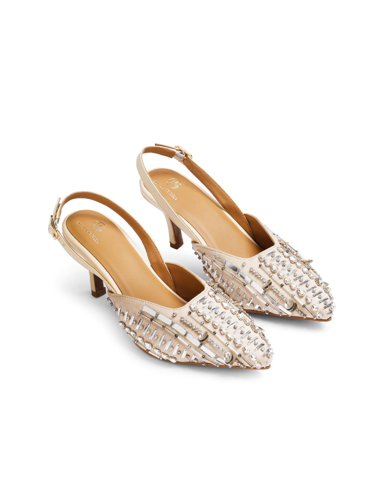 Crystal Mirror peep toe