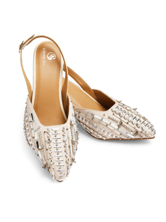 Crystal Mirror peep toe