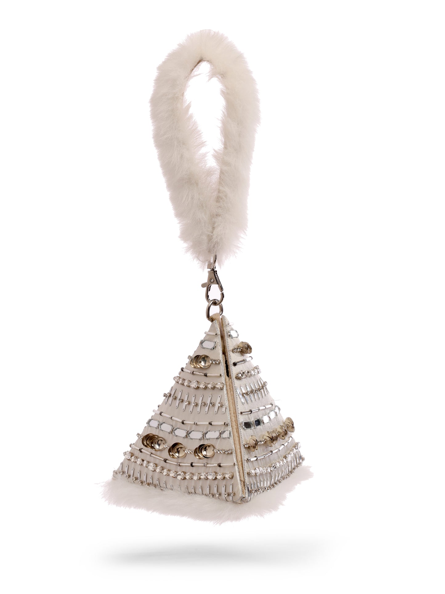 Ivory Frost Fur Potli