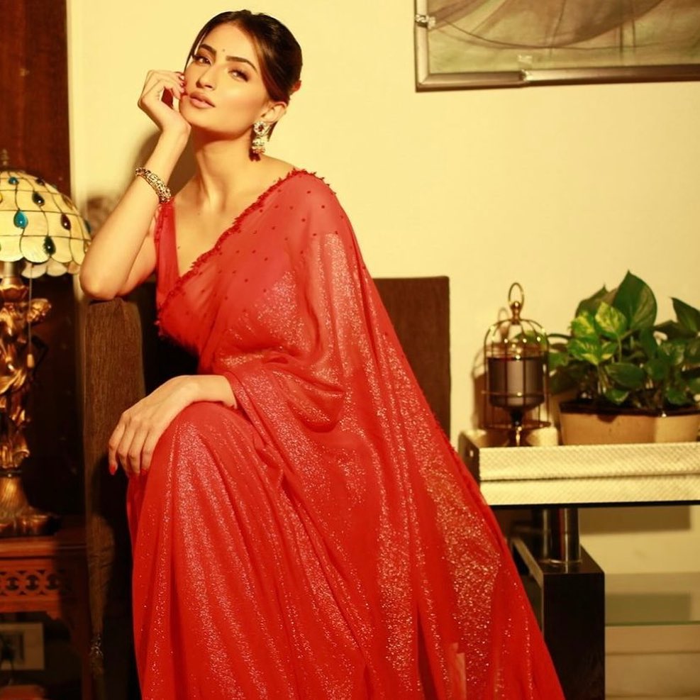 Red Quartz Saree