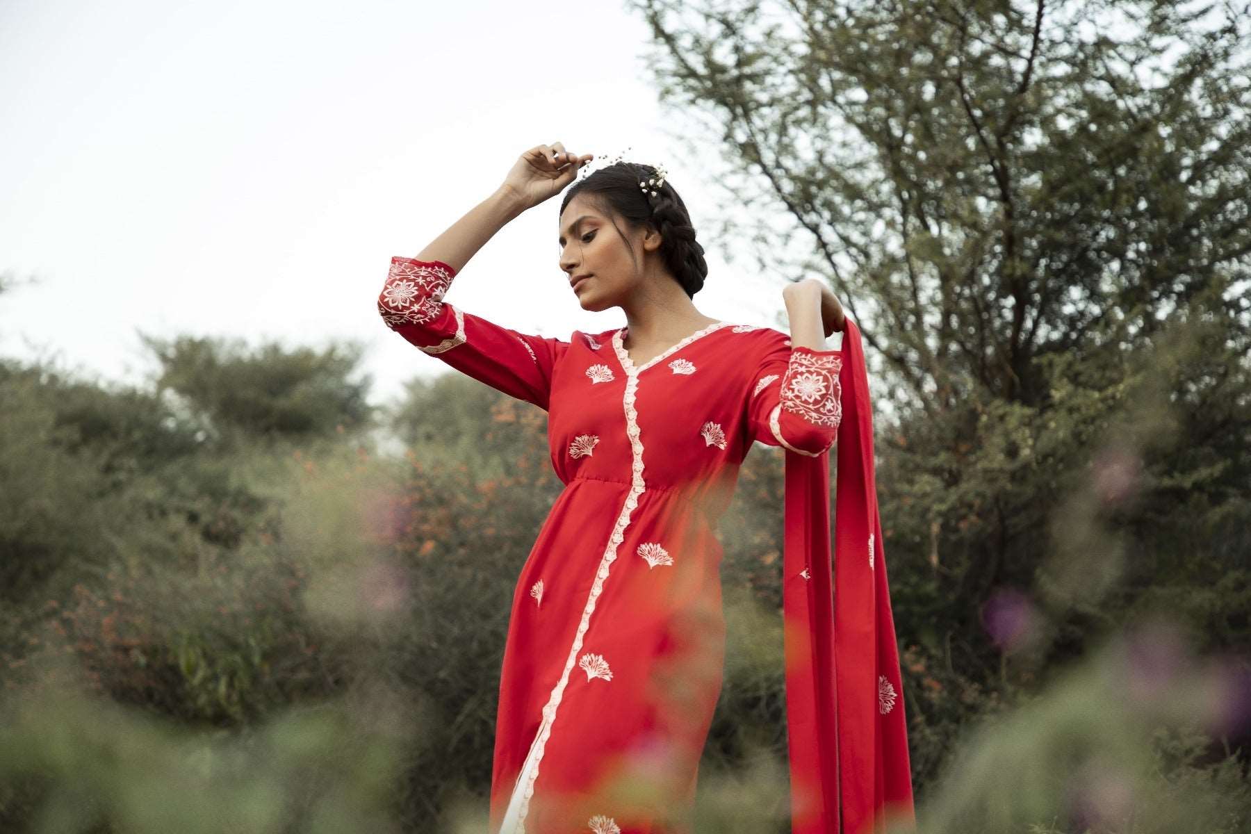 Red Carnation Kurti