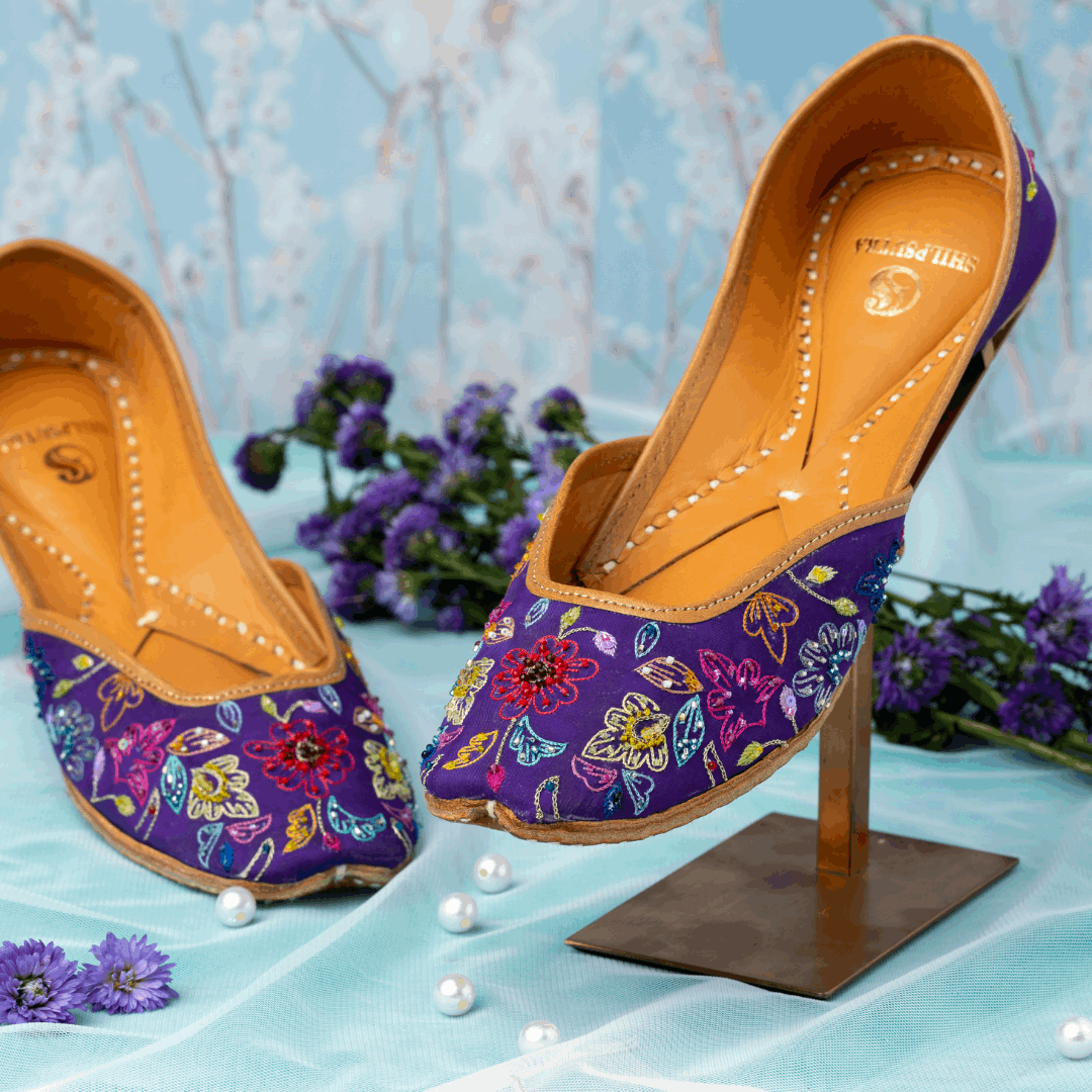Multi color Floral Embroidered Designer ladies jutti