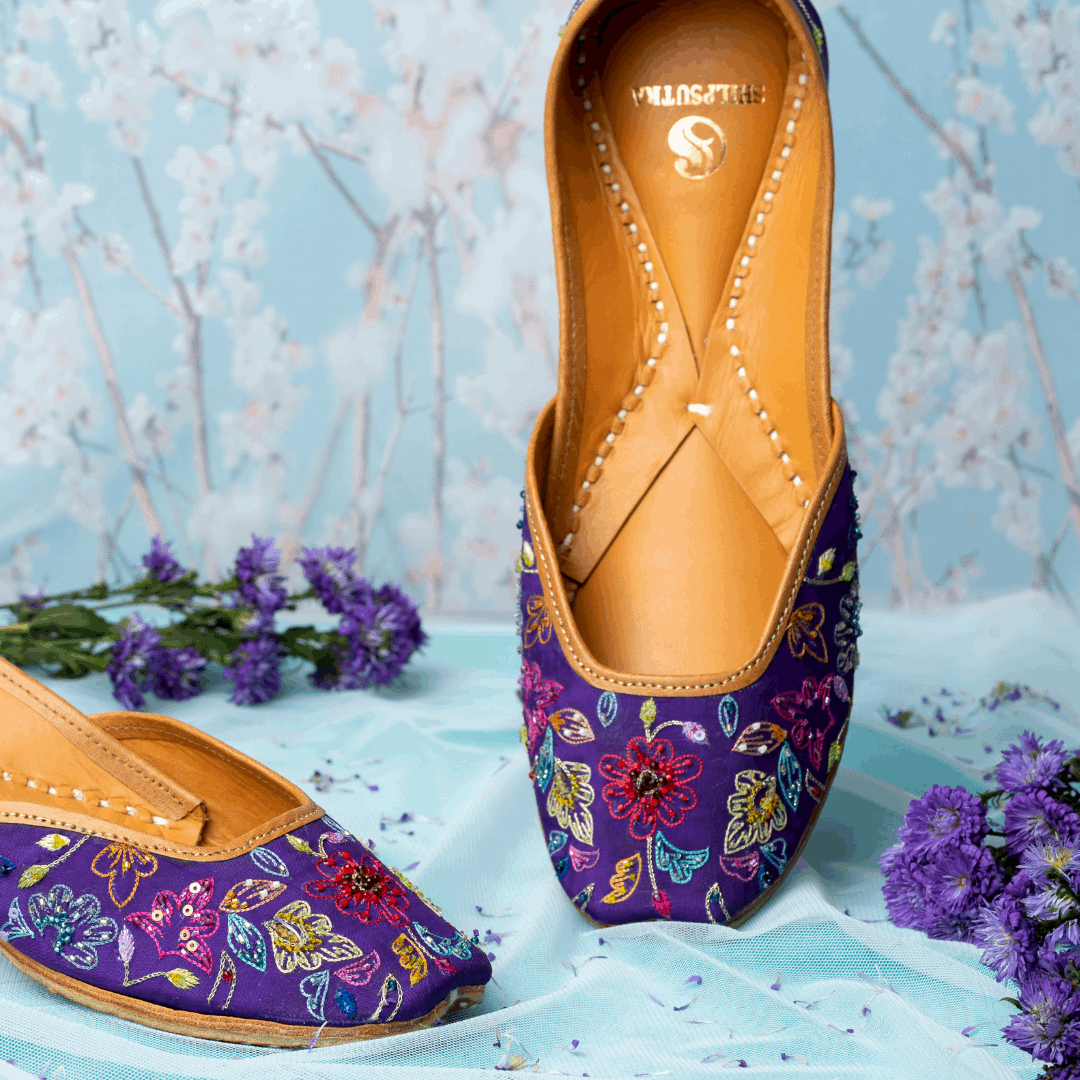 Multi color Floral Embroidered Designer ladies jutti