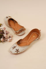 Brown Rhinestone Jutti - Timeless Minimalist Elegance