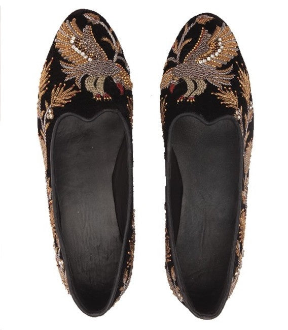 Embroidered Ladies' Party Footwear, Ballerina Shoes
