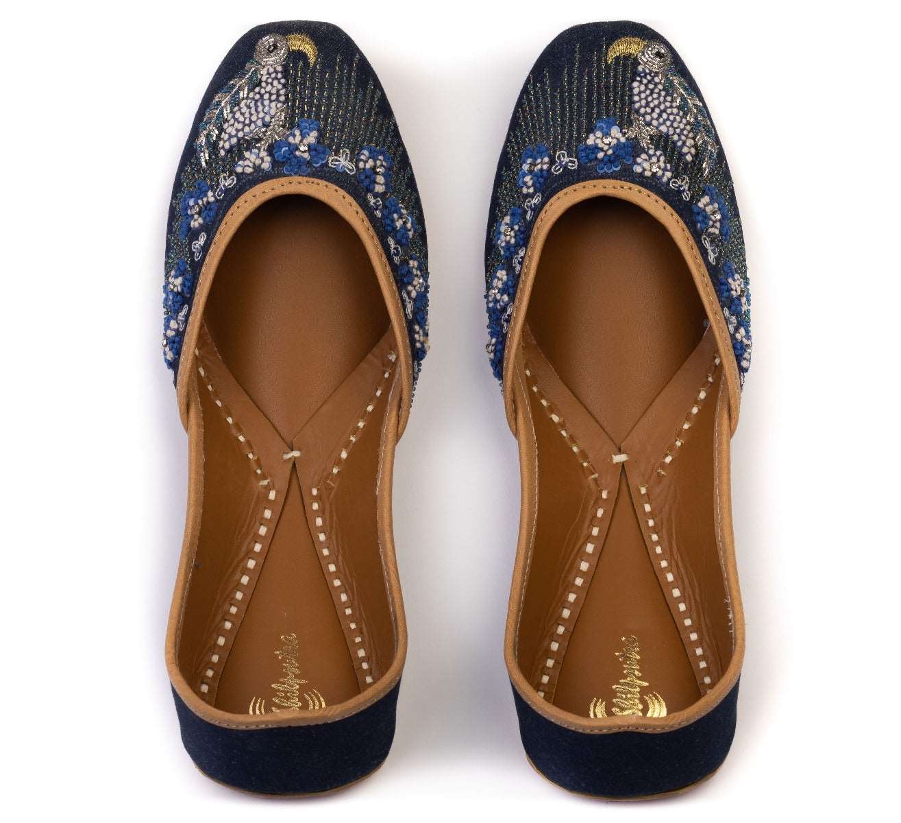 Denim Color Embroidered Punjabi ladies jutti 