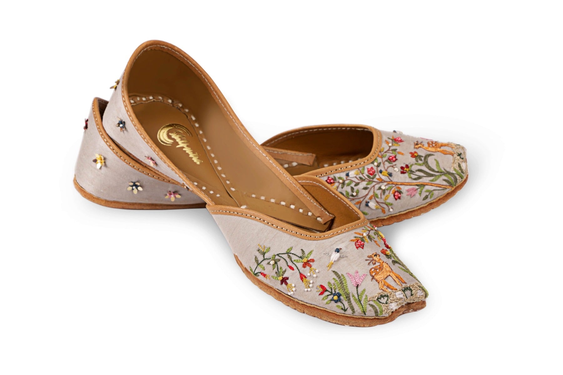 Beautyful Embroidered Grey color ladies juti 