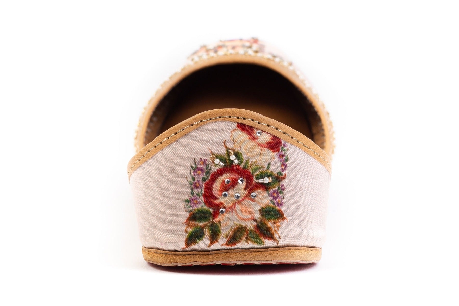 Floral Printed Beige Color Blush Ladies Jutti 