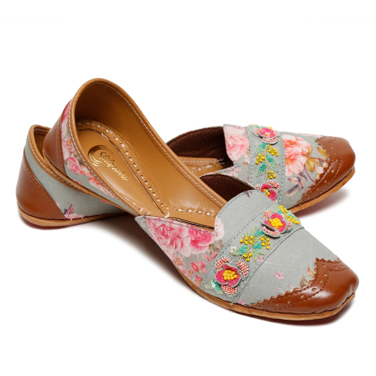 Floral Printed & Embroidered Designer Ladies juti