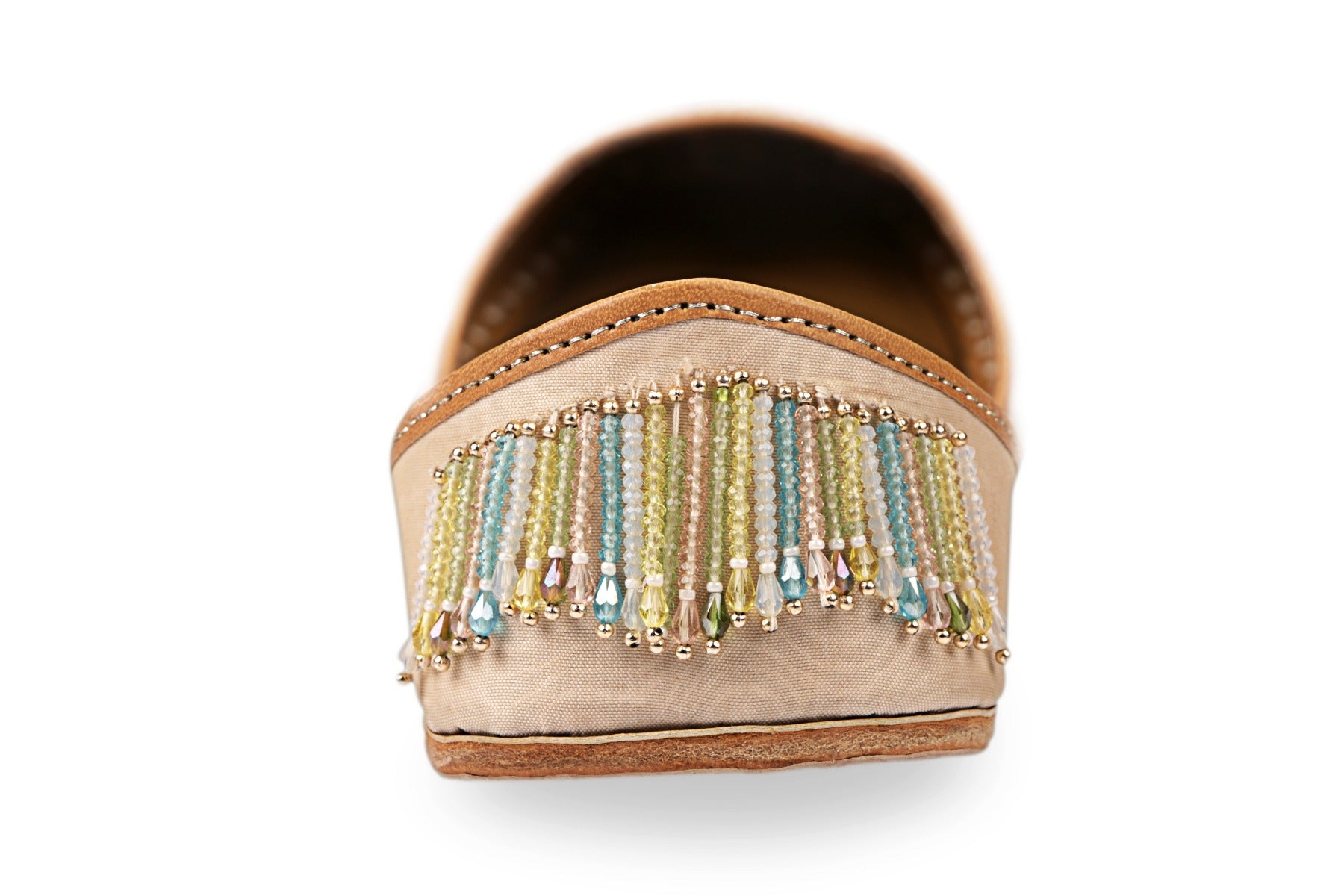 Multicolor Embroidered Cream Color Ladies Punjabi Jutti