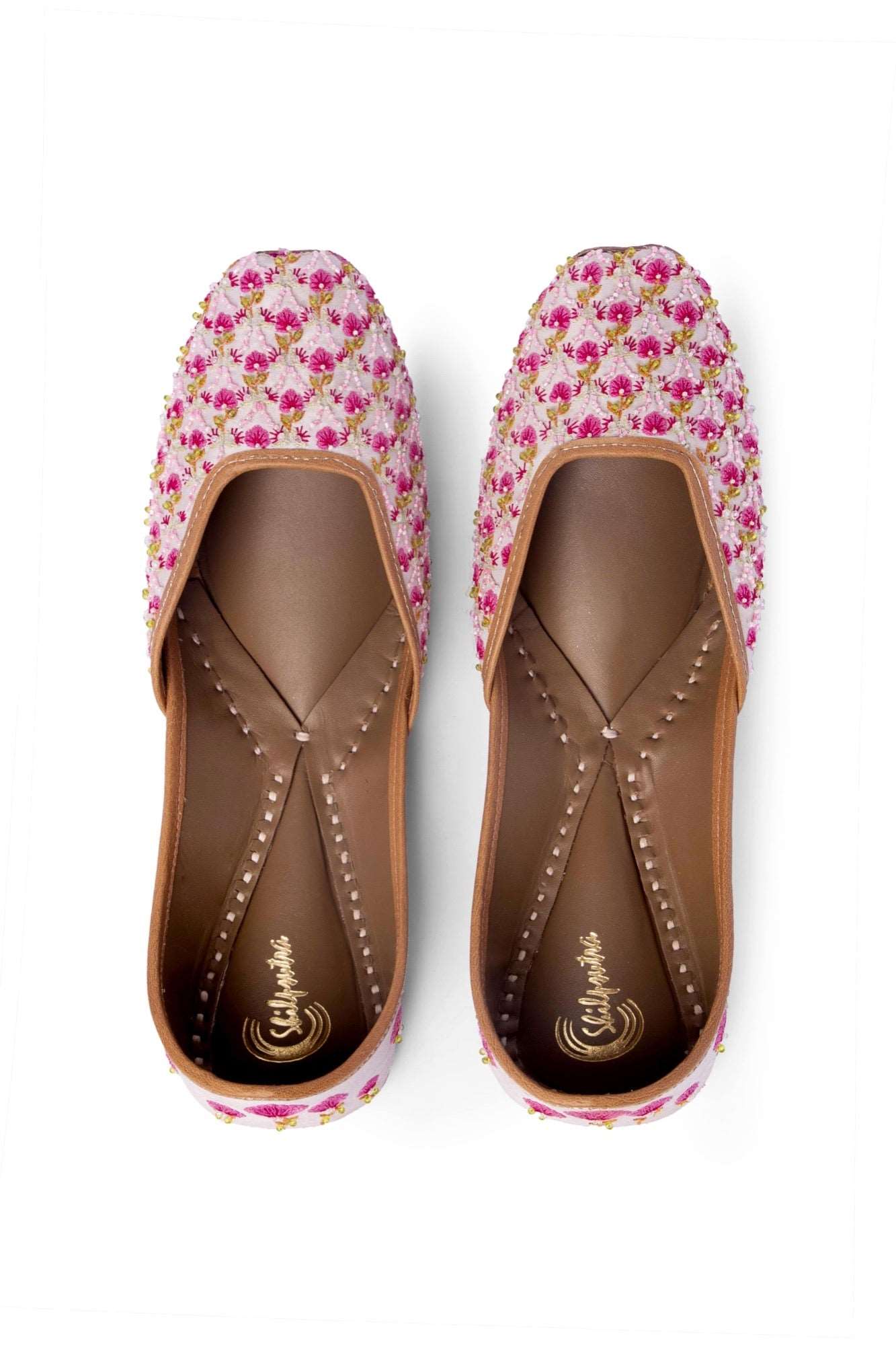 Hand Embroidered Designer ladies Pink Color Jutti