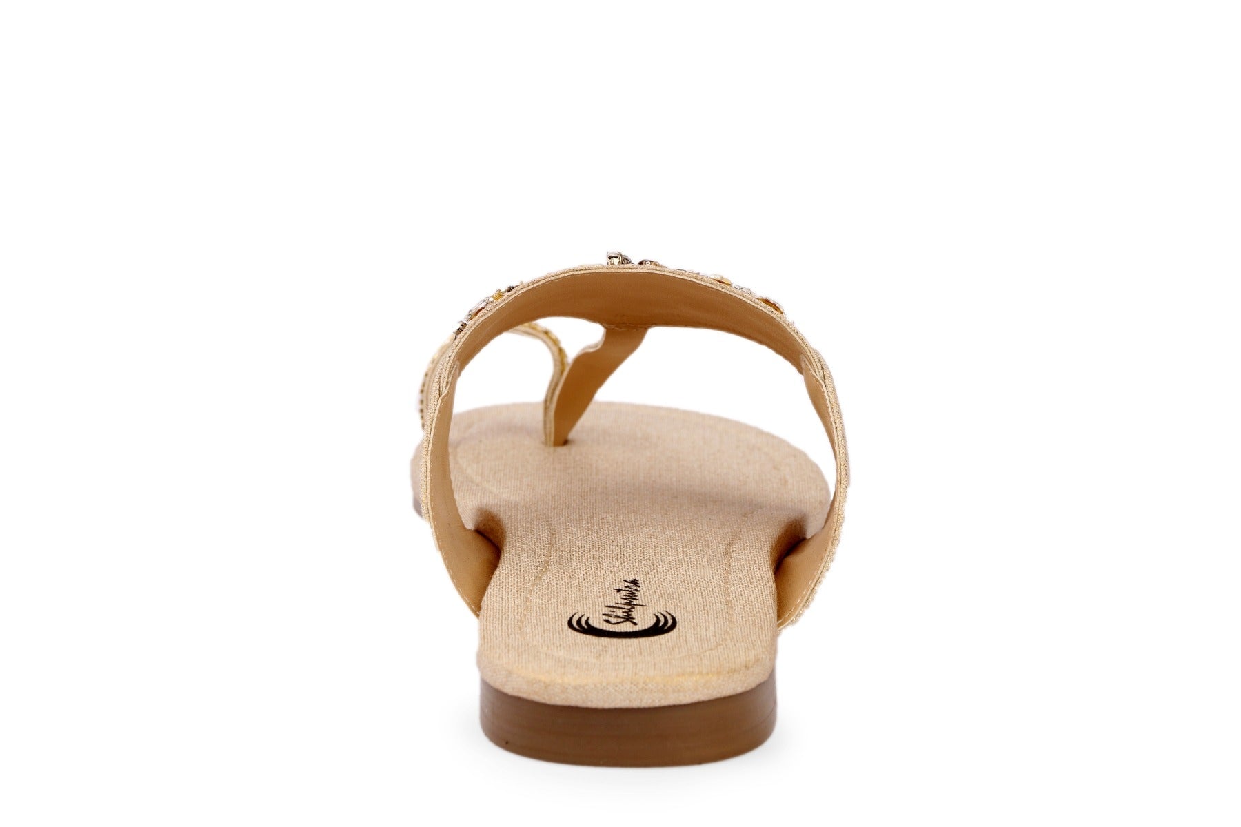 Beige color Designer 3D embroidered kohapuri ladies slipper