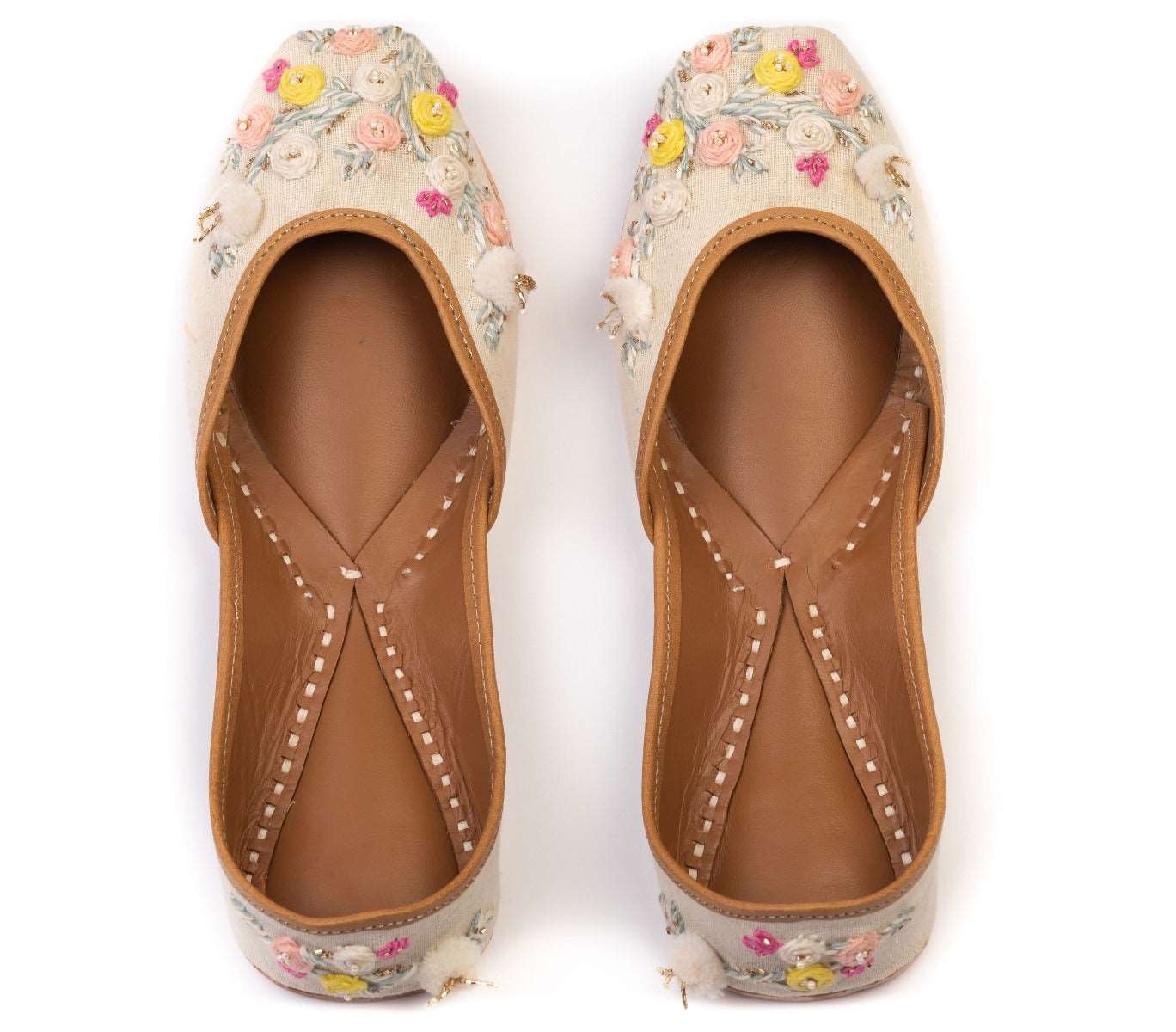 Multicolor Floral Embroidered Punjabi Jutti for Ladies