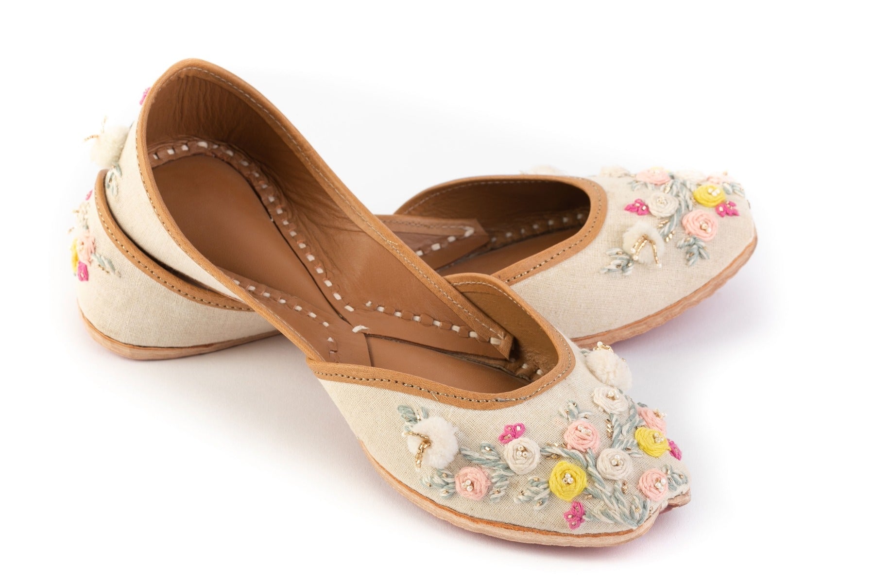 Multicolor Floral Embroidered Punjabi Jutti for Ladies