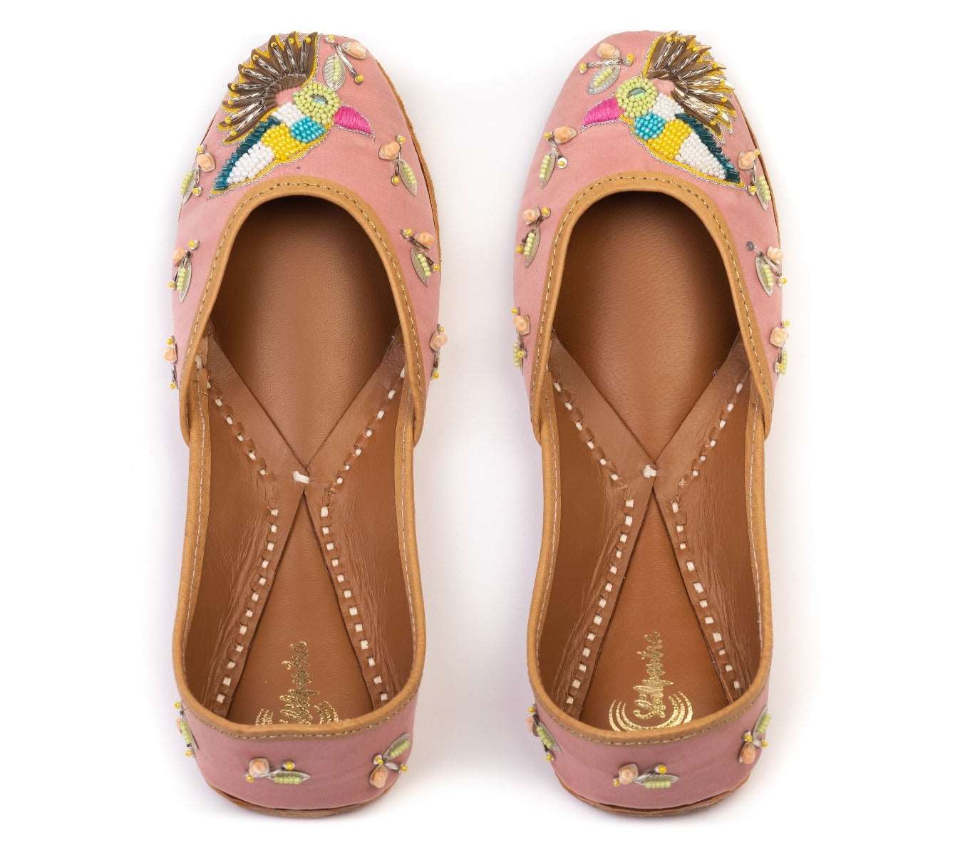 Multicolor Embroidered Pink Color Designer Jutti 