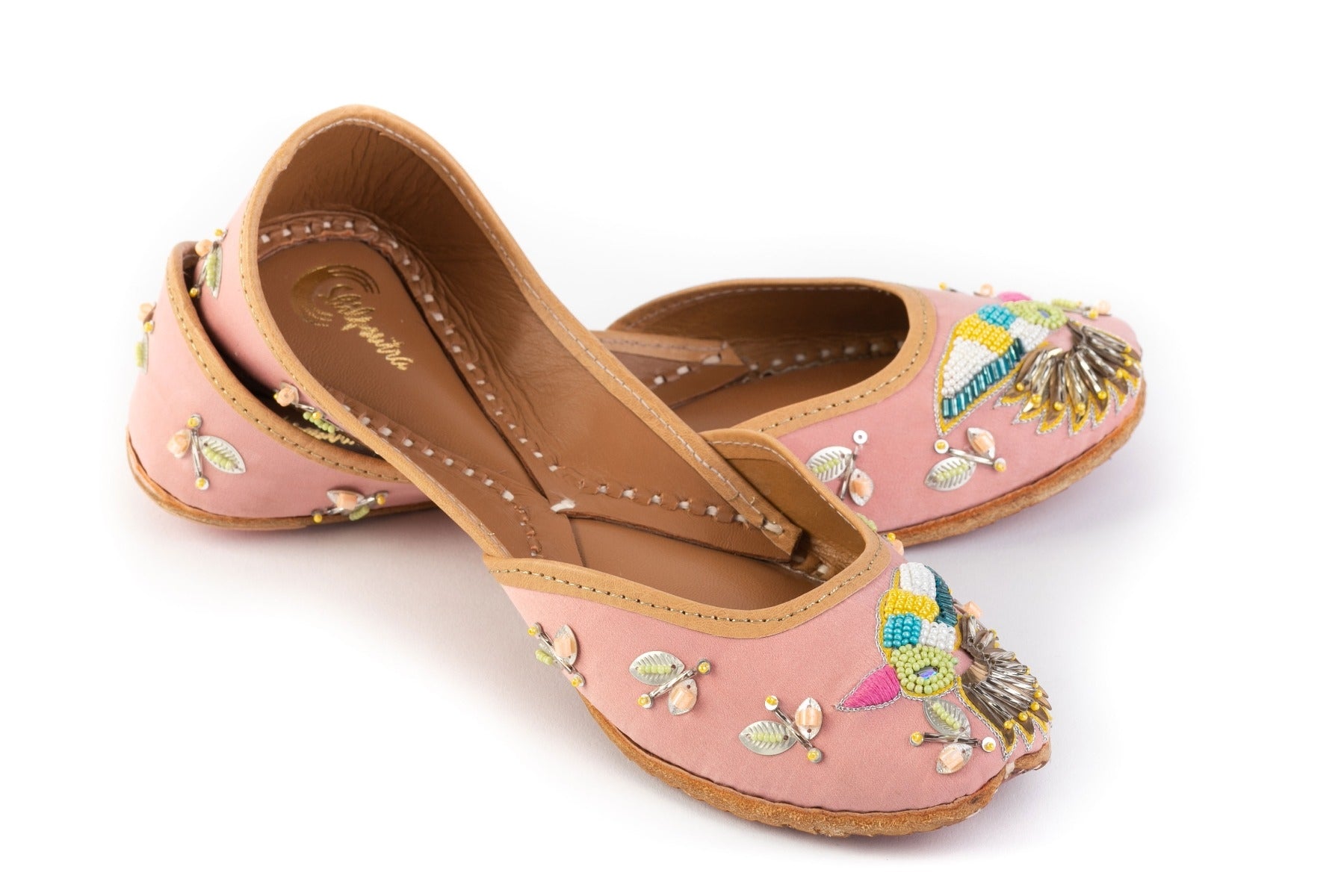 Multicolor Embroidered Pink Color Designer Jutti 