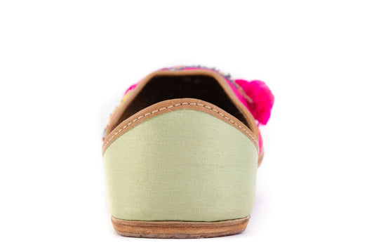 Pink Elephant Leather Jutti - Unique Design for Women