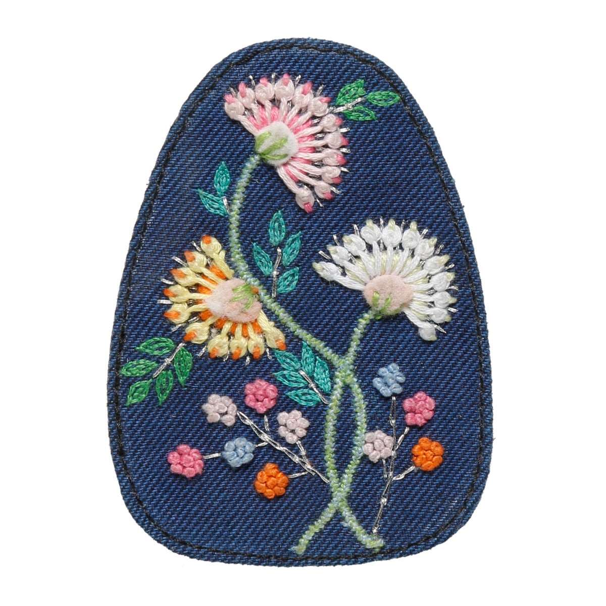 Floral Embroidered denim Ladies Lofar Casual Shoes 