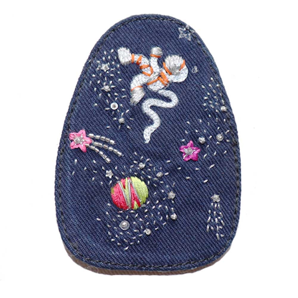 Floral Embroidered denim Ladies Lofar Casual Shoes 