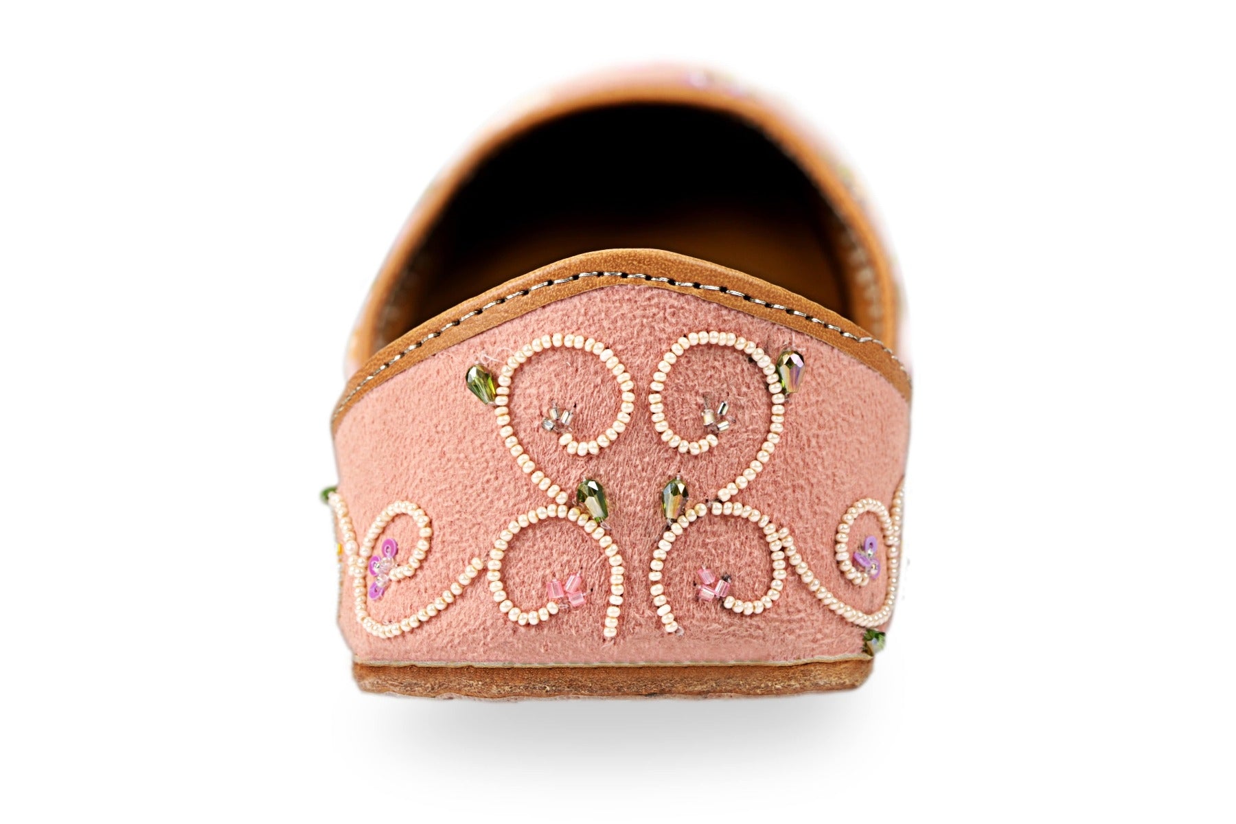 Multicolor Floral Embroidered Pink Color Jutti 